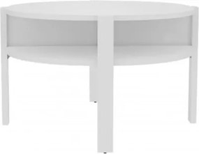 Tavolino Basso Da Salotto Rotondo D75xH45 Cm Lehman Grigio Chiaro