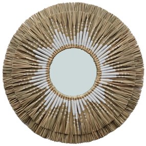 Specchio MIRROR SOLEIA WHITE 70CM INSPIRE tondo in rattan naturale Ø 70 cm INSPIRE