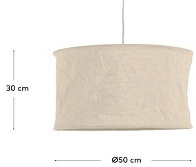 Kave Home - Paralume da lampada da soffitto Mariela in lino finitura beige Ã˜ 50 cm