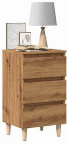 Comodino Rovere Artigianale 40x35x69 Cm İn Legno Multistrato /