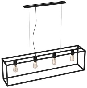 Lampadario su corda FRAME 4xE27/60W/230V nero