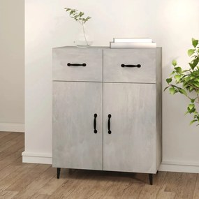 Credenza grigio cemento 69,5x34x90 cm in legno multistrato