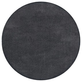 Tappeto rotondo lavabile grigio scuro in fibre riciclate 133x133 cm Fluffy - Flair Rugs
