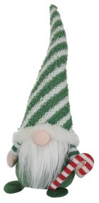 Gnomo Natale fermaporta 45 cm righe verde bianco