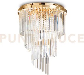 Carlton lampadario a soffitto in cristallo molato e metallo finitur...