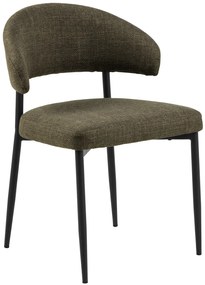 IRIS Verde Oliva (tessuto Basel 77) – SEDIA IMBOTTITA TESSUTO INTRECCIATO PER SOGGIORNO/SALA DA PRANZO IN STILE LOFT
