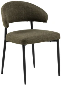 IRIS Verde Oliva (tessuto Basel 77) – SEDIA IMBOTTITA TESSUTO INTRECCIATO PER SOGGIORNO/SALA DA PRANZO IN STILE LOFT