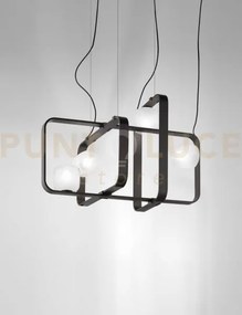 Groove sospensione 3b bianco sfumato montatura antracite 4 luci att...