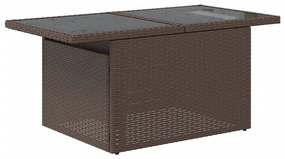 Set divani da giardino 11 pz con cuscini polyrattan marrone