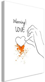 Quadro  Warning! Love (1 Part) Vertical  Larghezza x Altezza Home decor 60x90