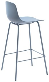 Sgabello da bar azzurro in plastica (altezza della seduta 67,5 cm) Whitby – Unique Furniture