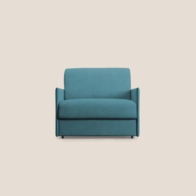Evans poltrona letto in morbido tessuto impermeabile T02 azzurro