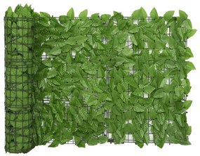 Paravento Da Balcone Con Foglie Verdi 300x75 Cm /