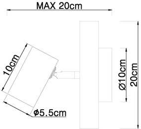 Globo 57913-1 - Faretto da parete HERTI 1xGU10/5W/230V legno/metallo
