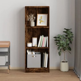 Libreria a 3 ripiani rovere fumo 40x24x109 cm legno multistrato