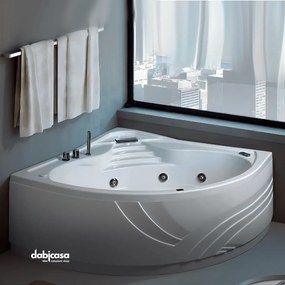 Glass "Capri" Vasca Idromassaggio 150X150 Angolare Con Miscelatore A Cascata