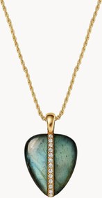 Collana placcata in oro con labradorite e zirconia cubica Neo