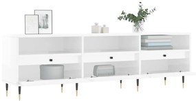 Mobile porta tv bianco lucido 150x30x44,5 cm legno multistrato