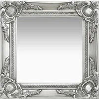 Specchio da Parete Stile Barocco 40x40 cm Argento 320306