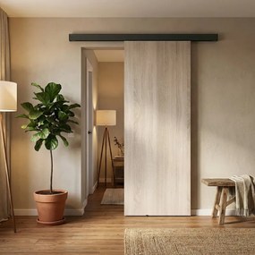 Porta scorrevole reversibile Brush in mdf rovere, L 93 x H 212 cm, con binario Meli