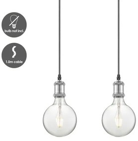 Cavo di alimentazione VINTAGE 3xE27/40W/230V cromo opaco