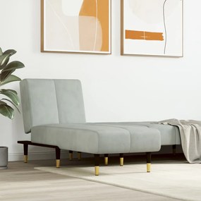 Chaise Longue İn Velluto Grigio Chiaro /