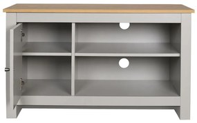 Tavolo TV in rovere decorato in colore grigio-naturale 95x58 cm Emerald - Støraa