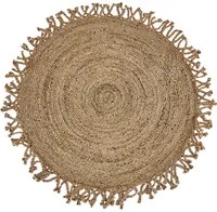 Tappeto beige rotondo 120 cm boho rustico iuta naturale decorativo soggiorno camera da letto sala da pranzo