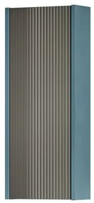 Pensile bagno Niwa laccato opaco blu pacifico con vetro grigio carbone, 1 anta apertura da sinistra P 17 x L 30 x H 78.5 cm