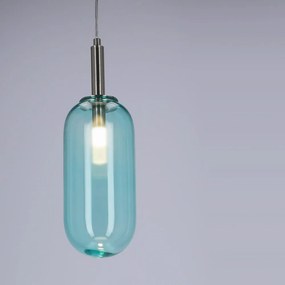 Lampadario LED blu con paralume in vetro ø 13 cm Fiuggi – Candellux Lighting