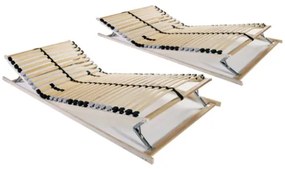 Reti a Doghe 2 pz 7 Zone con 28 Doghe in Legno 80x200 cm