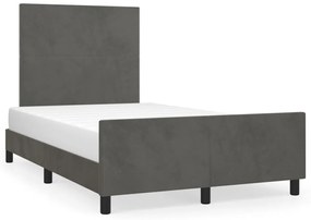 Giroletto Senza Materasso Grigio Scuro 120x190 Cm Velluto /