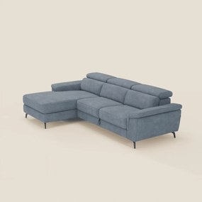 Estro Divano estraibile con chaise-longue e poggiatesta reclinabili in tessuto impermeabile T14 carta da zucchero