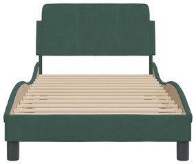 Giroletto con testiera verde scuro 80x200 cm in velluto