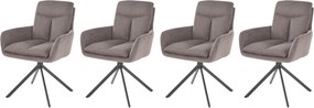 Set di 4 sedie girevoli K536 in tessuto grigio