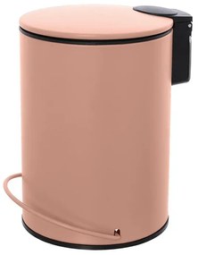 Pattumiera in acciaio 3 litri rosa soft-close con secchio estraibile Spring