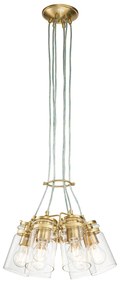 Lampadario Contemporaneo Brinley Acciaio Ottone Spazzolato 6 Luci E27