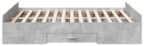 Giroletto cassetti grigio cemento 135x190 cm legno multistrato