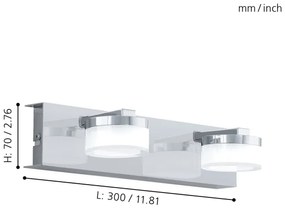 Eglo 96542-LED Applique da bagno dimmerabile ROMENDO 2xLED/7,2W/ IP44