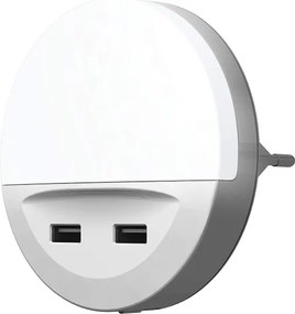 Osram - Luce notturna a LED da presa con sensore LUNETTA 2xUSB LED/13W/230V
