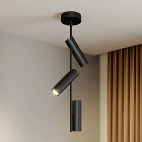 Faretto da soffitto Leda 3, 3 luci, nero SIGMA, dimmerabile, Nero, Soggiorno / Sala da pranzo, Metallo, Moderno, Faretto