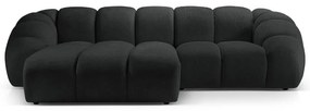 Divano angolare nero (con penisola a sinistra) Diana – Micadoni