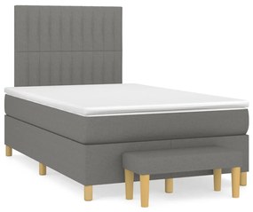 Giroletto a molle con materasso grigio scuro 120x190cm tessuto