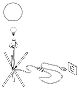 Eglo 97333 - Lampada da tavolo CASTELLATO 1xE14/28W/230V