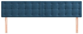 Testiera 2 pz blu scuro 90x5x78/88 cm in velluto