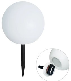 Lampada da esterno bianca 30 cm con LED integrato IP44 solare RGBW - Ludger