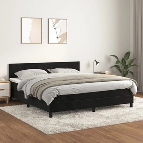 Giroletto A Molle Con Materasso Nero 160x200 Cm İn Velluto /