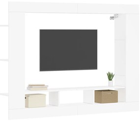 Mobile Porta TV Bianco 152x22x113 cm in Legno Multistrato