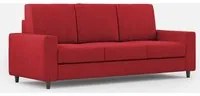 Divano 3 Posti 208x85x85 cm Sakar in Tessuto Rosso