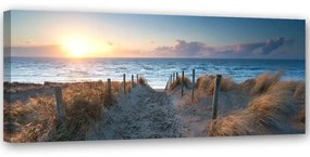 Quadro su tela, Tramonto sul mare  Dimensioni Tappeti 90x30